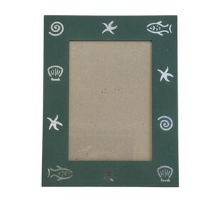 Noble Designs Green Decorative Metal Beach Seashore Photo Frame 5" x 7"